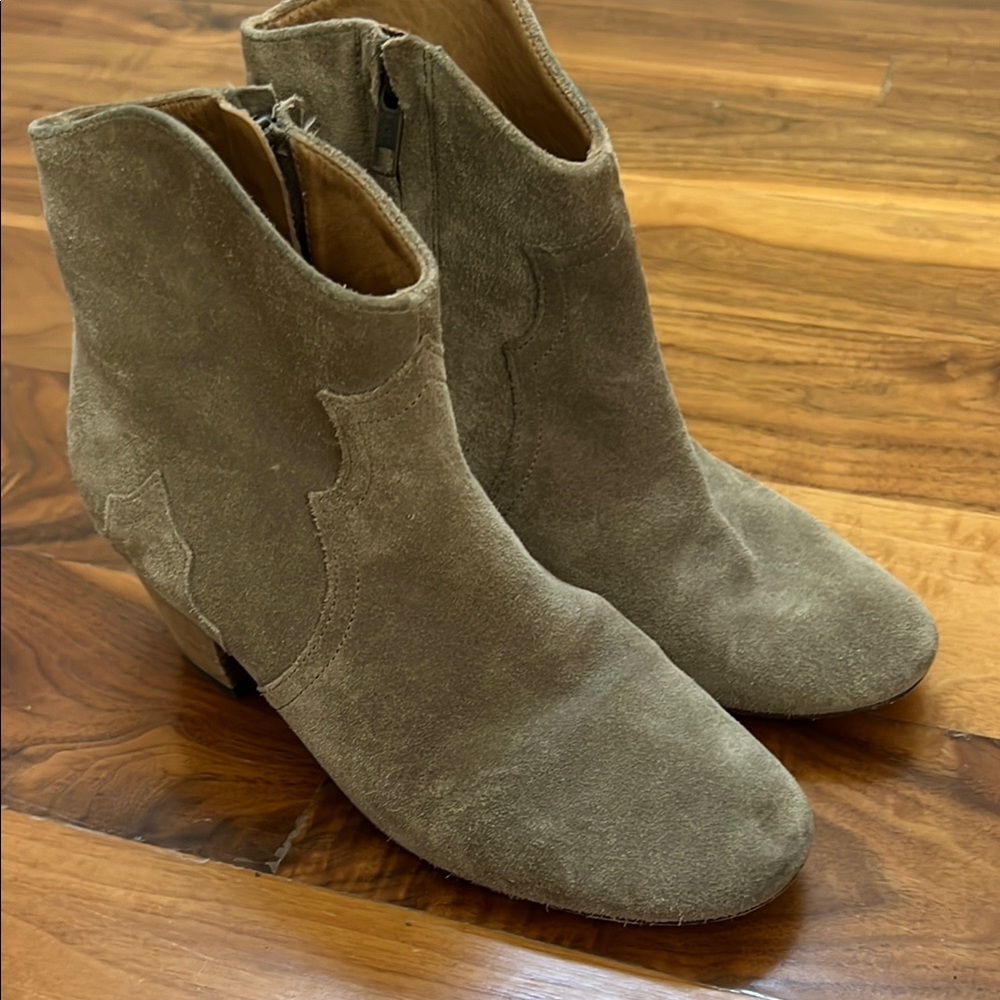 Isabel Marant Dicker Tan Suede Ankle Booties size 6